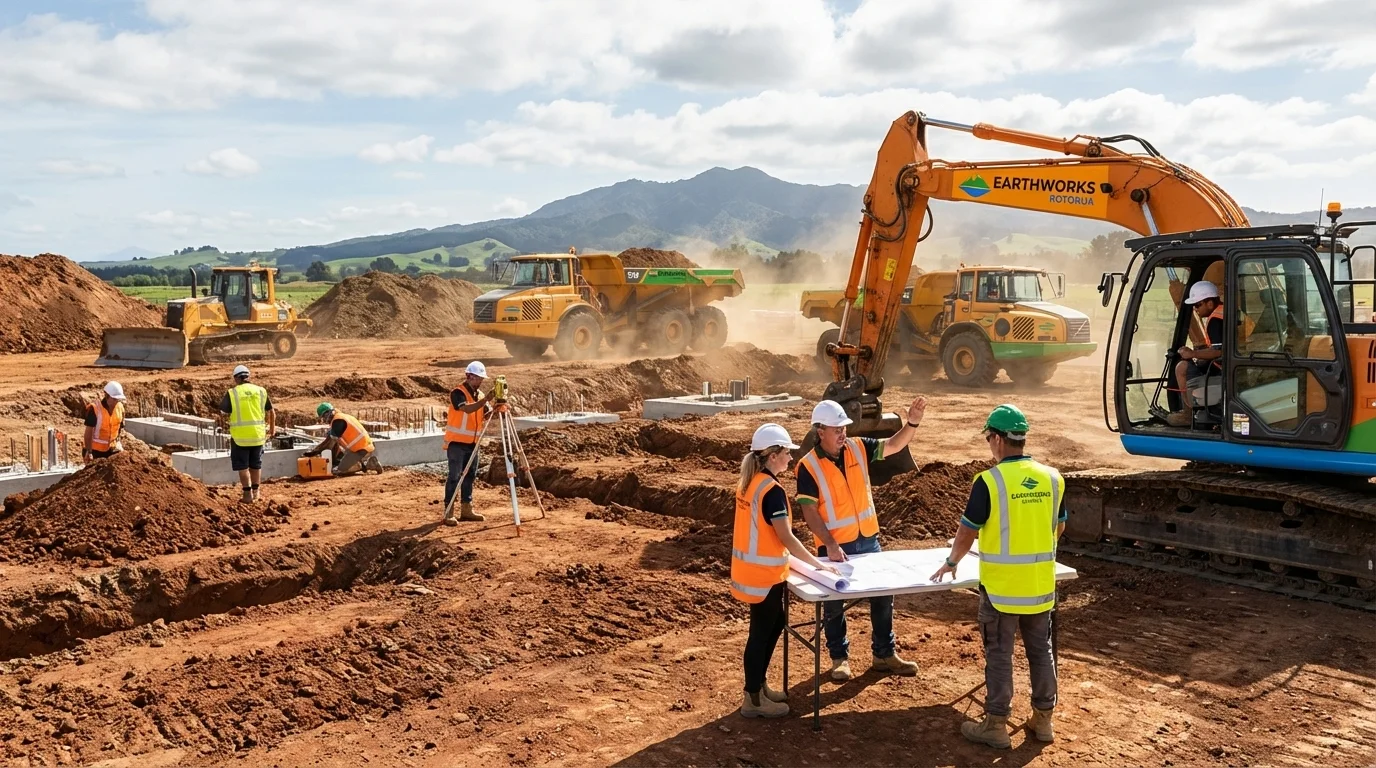 Commercial earthworks project by Earthworks Rotorua — excavation and site preparation for commercial build